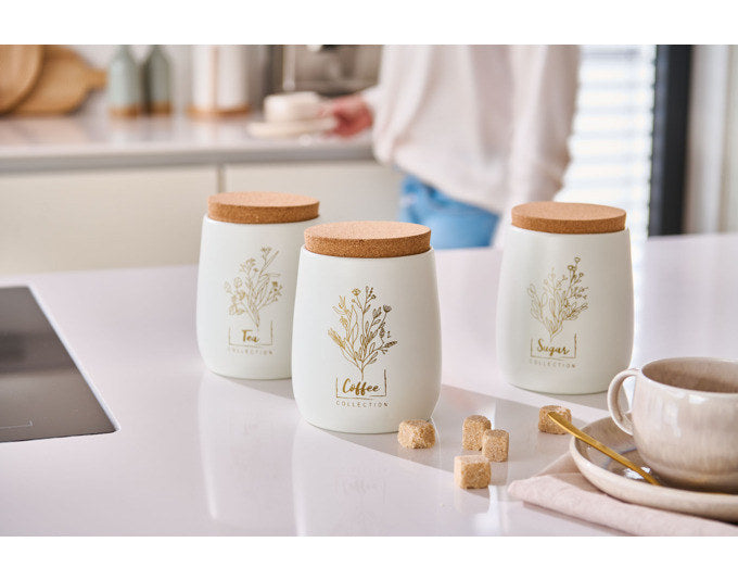ZELLER Vorratsdose Sugar mit Korkdeckel weiss 750 ml ø10.7x13.2 cm in Weiss, Natur, Braun präsentiert im Onlineshop von KAQTU Design AG. Vorratsbehälter ist von ZELLER PRESENT