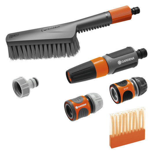 GARDENA Cleansystem Grundausstattung S soft in Schwarz, Orange präsentiert im Onlineshop von KAQTU Design AG. Gartenpflege ist von GARDENA