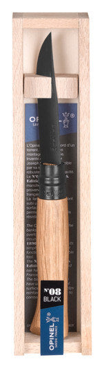 OPINEL Messer Nr. 8 Eiche Black Oak Edition in Holzbox 8.5 cm in Schwarz, Natur, Braun präsentiert im Onlineshop von KAQTU Design AG. Küchenmesser ist von OPINEL