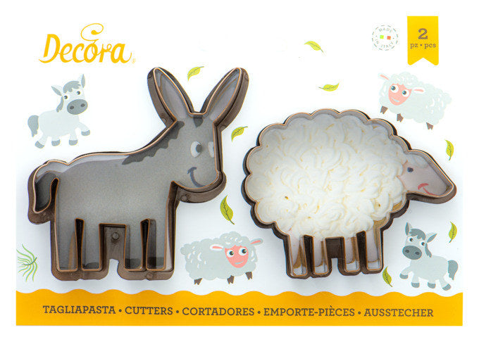 DECORA Ausstecher 2er Esel & Schaf auf Karte in Braun präsentiert im Onlineshop von KAQTU Design AG. Ausstecher ist von DECORA