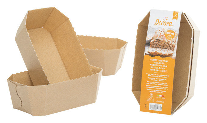 DECORA Cake-/Brotbackformen 5er 300 g Cellulose Papier Natur 200°C 15.3x8.8x6 cm in präsentiert im Onlineshop von KAQTU Design AG. Brotbackformen ist von DECORA