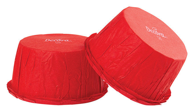 DECORA Papier-Backförmchen Plissee 25 Stück rot in Klarsichtbox 220°C ø 5.5x3.5 cm in Rot präsentiert im Onlineshop von KAQTU Design AG. Backformen ist von DECORA