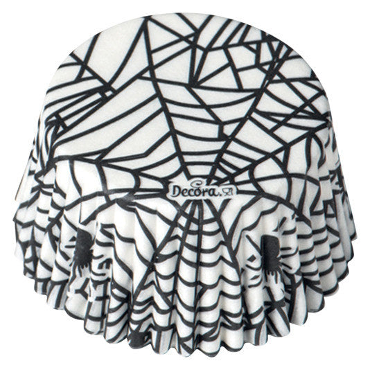 DECORA Papier-Backförmchen Spinnennetz 36 Stück Non-Stick 220°C ø 5x3.2 cm in Schwarz, Weiss, Dekoriert präsentiert im Onlineshop von KAQTU Design AG. Backformen ist von DECORA