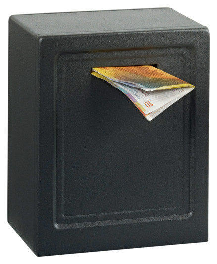 Sparbüchse My first Safe mit Einwurfschlitz und Zahlenschloss 135x110x80 mm anthrazit in Schwarz präsentiert im Onlineshop von KAQTU Design AG. Bürozubehör ist von RIEFFEL