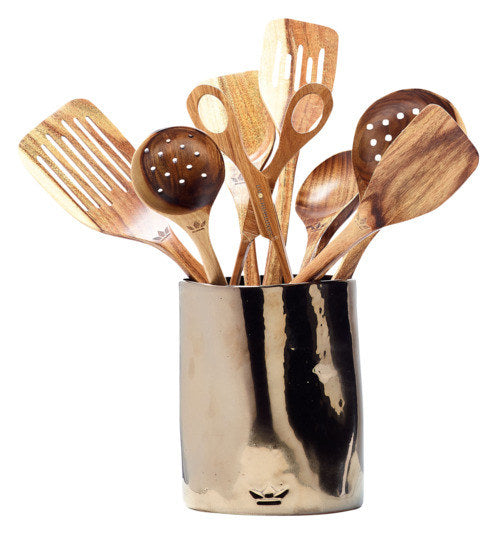 DUTCHDELUXES Holz-Utensilien im Set 8 Stk. in Holzoptik, Braun präsentiert im Onlineshop von KAQTU Design AG. Küchenhelfer ist von DUTCHDELUXES