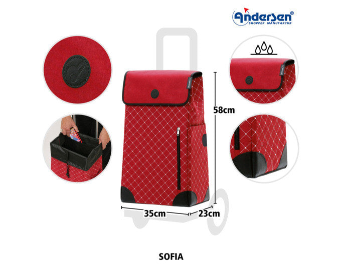 ANDERSEN Einkaufswagen Alu Star Sofia rot in Rot präsentiert im Onlineshop von KAQTU Design AG. Haushaltshilfen ist von ANDERSEN