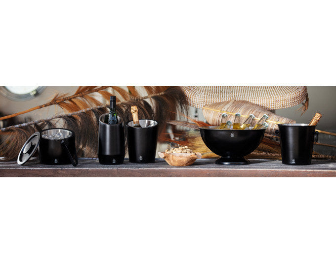 LEOPOLD Champagnerkühler Inox schwarz matt ø 35 cm in Schwarz präsentiert im Onlineshop von KAQTU Design AG. Flaschenkühler ist von LEOPOLD