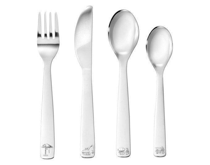 ZILVERSTAD Kinderbesteck Baufahrzeuge 4-teilig in Silber präsentiert im Onlineshop von KAQTU Design AG. Kinderbesteck ist von ZILVERSTAD