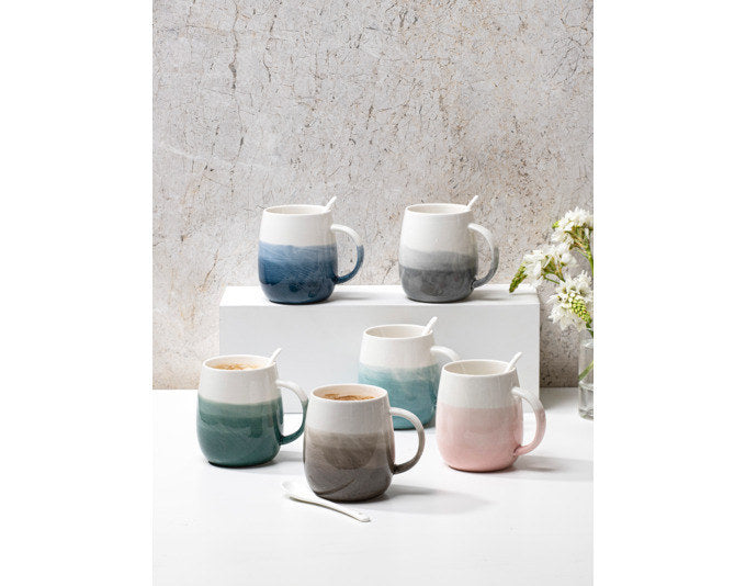 LADELLE Tasse mit Löffel 2er Set Immerse grey 0.38 l in Grau präsentiert im Onlineshop von KAQTU Design AG. Tasse ist von LADELLE