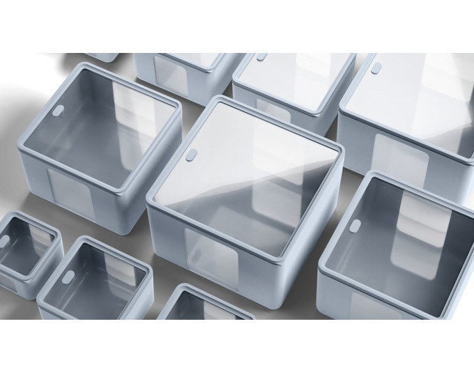 BLIM PLUS Vorratsdose Quadro S dolphin 13.3x13.3x10 cm PEEK BOX Collection in Dolphin, Grau präsentiert im Onlineshop von KAQTU Design AG. Vorratsbehälter ist von BLIMPLUS