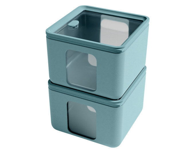 BLIM PLUS Vorratsdose Quadro S teal 13.3x13.3x10 cm PEEK BOX Collection in Teal, Grün präsentiert im Onlineshop von KAQTU Design AG. Vorratsbehälter ist von BLIMPLUS