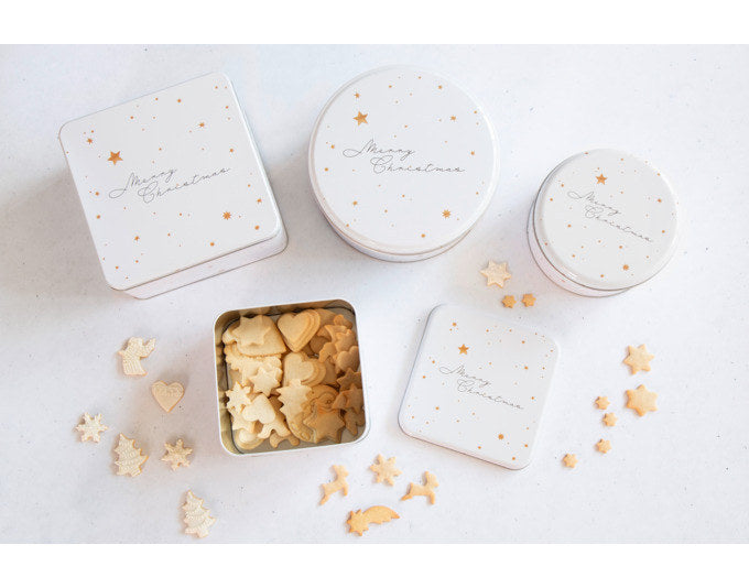 STÄDTER Gebäckdose Merry Christmas 21x21x10 cm weiss eckig in Weiss präsentiert im Onlineshop von KAQTU Design AG. Aufbewahrungsdose ist von STÄDTER