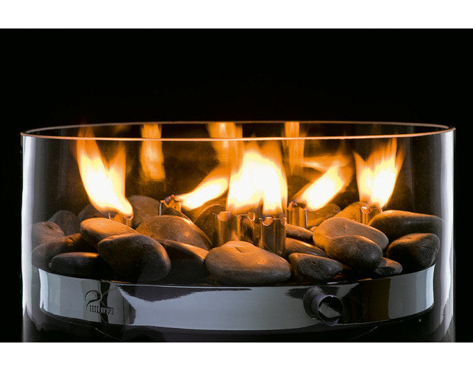 PHILIPPI Tischkamin Fire ø 23x14 cm in Transparent, Chrom, Silber präsentiert im Onlineshop von KAQTU Design AG. Fackel ist von PHILIPPI