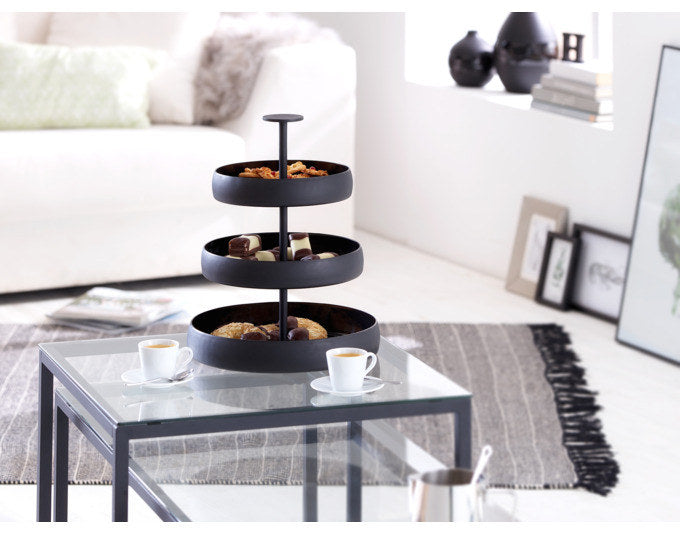 PHILIPPI Etagere Negretto Aluminium ø 31x42 cm schwarz in Schwarz präsentiert im Onlineshop von KAQTU Design AG. Tortenplatte ist von PHILIPPI