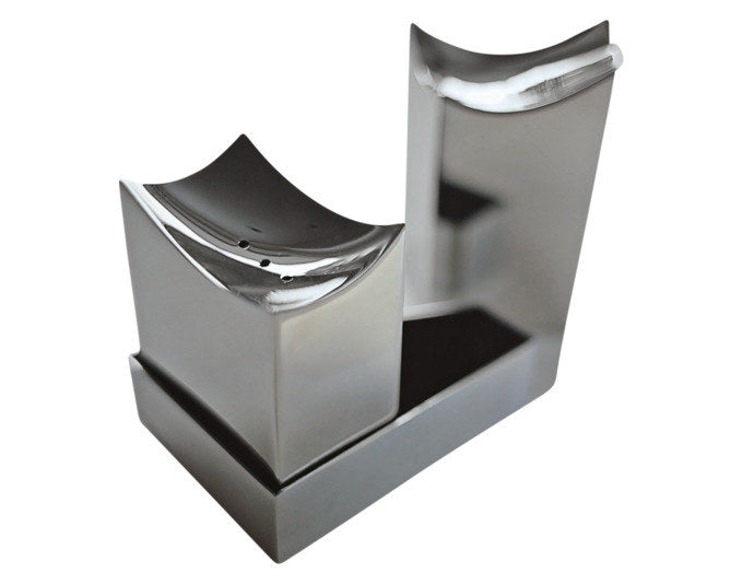 PHILIPPI Salz- und Pfefferstreuerset Elbphilharmonie Inox 3tlg. in Edelstahl, Silber präsentiert im Onlineshop von KAQTU Design AG. Streuer ist von PHILIPPI