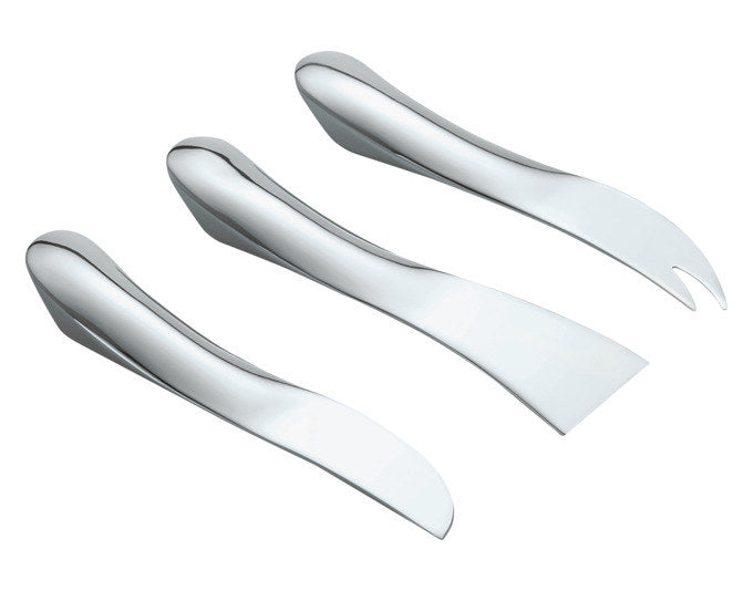 PHILIPPI Käsemesserset Wave 3tlg. in Edelstahl, Silber, Schwarz, Holzoptik, Braun präsentiert im Onlineshop von KAQTU Design AG. Käsemesser ist von PHILIPPI