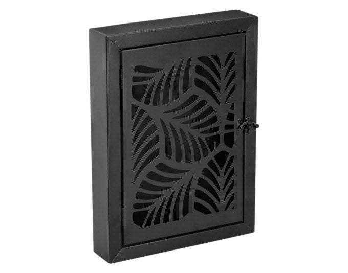 ZELLER Schlüsselkasten Leaves Metall schwarz 22x5x30 cm in Schwarz präsentiert im Onlineshop von KAQTU Design AG. Schlüsselkasten ist von ZELLER PRESENT