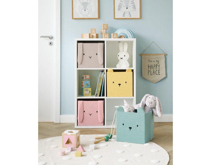 ZELLER Aufbewahrungsbox Hase beige Musselin 28x28x28 cm in Beige, Braun präsentiert im Onlineshop von KAQTU Design AG. Aufbewahrungsboxen ist von ZELLER PRESENT