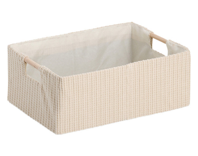 ZELLER Aufbewahrungskorb mit Holzgriffen beige 34x23.5x13 cm in Beige, Braun präsentiert im Onlineshop von KAQTU Design AG. Aufbewahrungskisten ist von ZELLER PRESENT