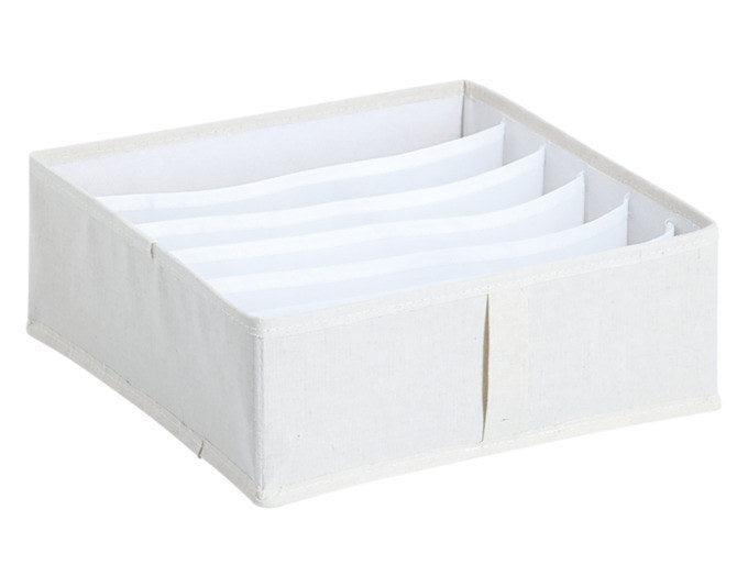 ZELLER Aufbewahrungsbox mit 6 Fächern Polyester/Vlies beige 30x30x11 cm in Beige, Braun präsentiert im Onlineshop von KAQTU Design AG. Aufbewahrungskisten ist von ZELLER PRESENT