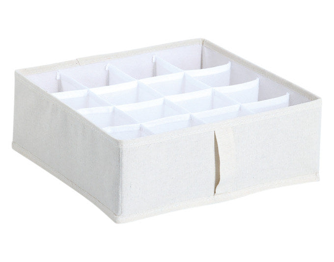 ZELLER Aufbewahrungsbox mit 16 Fächern Polyester/Vlies beige 30x30x11 cm in Beige, Braun präsentiert im Onlineshop von KAQTU Design AG. Aufbewahrungskisten ist von ZELLER PRESENT