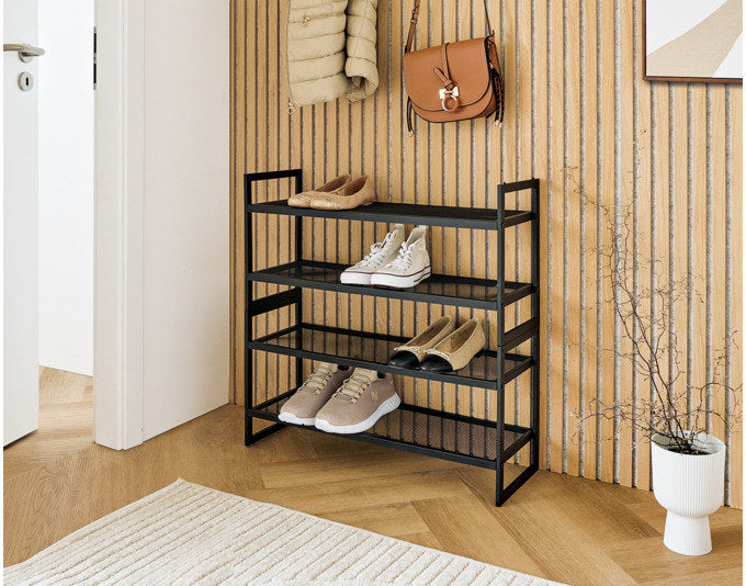 ZELLER Schuhregal mit 2 Ablagen Metall schwarz 70x24x36 cm in Schwarz präsentiert im Onlineshop von KAQTU Design AG. Schuhregal ist von ZELLER PRESENT