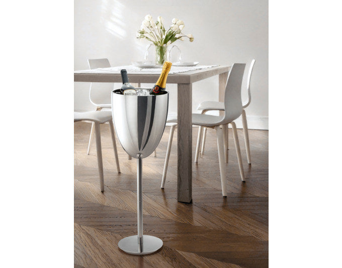 PHILIPPI Champagnerkühler mit Standfuss Monaco Inox ø 25x72 cm in Chrom, Silber präsentiert im Onlineshop von KAQTU Design AG. Flaschenkühler ist von PHILIPPI
