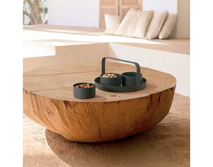 PHILIPPI Serviertablettset Clara 4-teilig ø 26x14 cm schiefergrün in Schiefergrün, Grün präsentiert im Onlineshop von KAQTU Design AG. Tablett ist von PHILIPPI