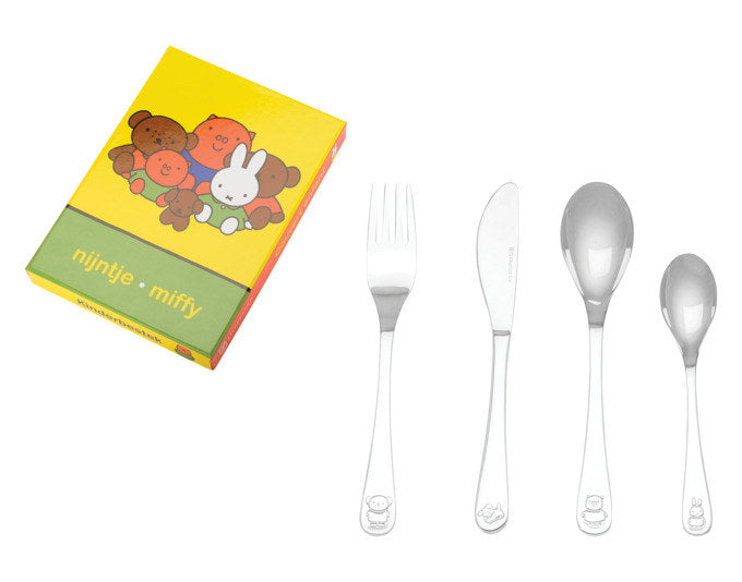 ZILVERSTAD Kinderbesteck Miffy Friends 4-teilig in Silber präsentiert im Onlineshop von KAQTU Design AG. Kinderbesteck ist von ZILVERSTAD