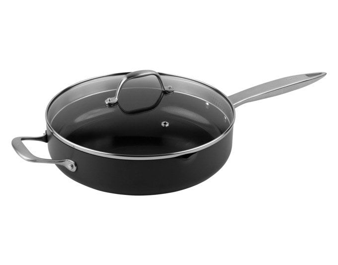 ZYLISS Bratpfanne mit Glasdeckel Ultimate Pro PFAS-frei 28 cm in Silbergrau, Grau präsentiert im Onlineshop von KAQTU Design AG. Bratpfanne ist von ZYLISS