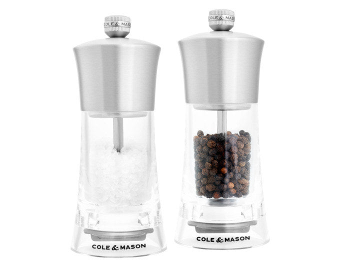 COLE&MASON Pfeffer-/Salzmühlen Set Bromley Acryl SS 15x6x6 cm in Klar, Transparent, Silber präsentiert im Onlineshop von KAQTU Design AG. Salz & Pfeffer ist von COLE & MASON