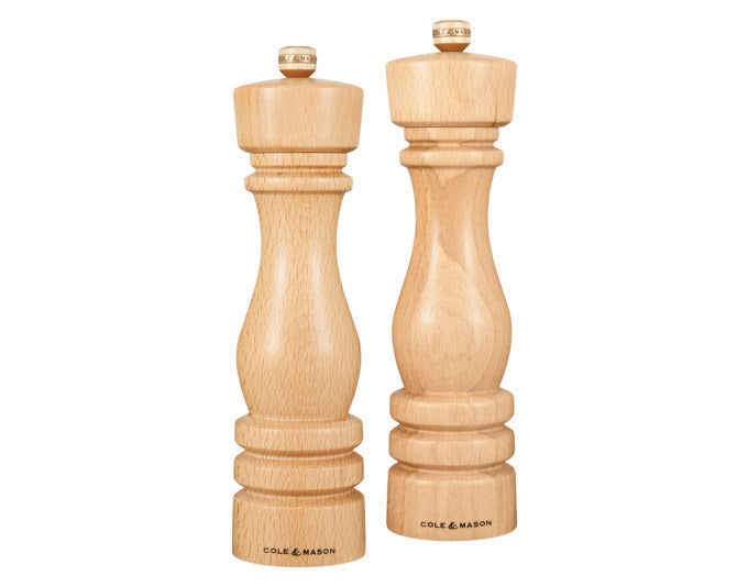 COLE&MASON Pfeffer-/Salzmühlen Set London Buche natur 22x5.8x5.8 cm in Holzoptik, Braun präsentiert im Onlineshop von KAQTU Design AG. Salz & Pfeffer ist von COLE & MASON