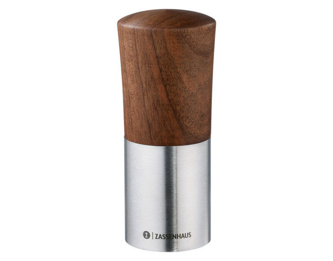 ZASSENHAUS Gewürzmühle Duo 12x4.5 cm Edelstahl/Nussbaum in Braun, Silber präsentiert im Onlineshop von KAQTU Design AG. Salz & Pfeffer ist von ZASSENHAUS