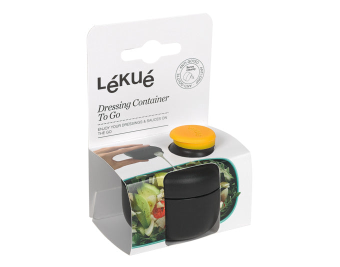 LÉKUÉ Salatsaucenbehälter To Go 50 ml schwarz in präsentiert im Onlineshop von KAQTU Design AG. Salatzubehör ist von LEKUE
