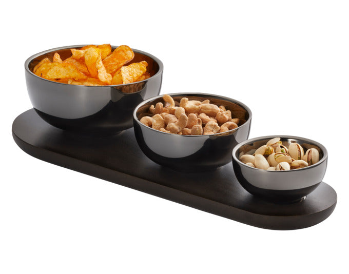 PHILIPPI Schalenset Trio 4tlg. schwarz 38x15.8x1.8 cm in präsentiert im Onlineshop von KAQTU Design AG. Schale ist von PHILIPPI