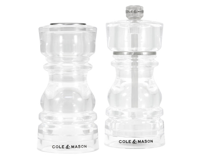 COLE&MASON Pfeffermühle / Salzstreuer Set London Acryl 13 cm in präsentiert im Onlineshop von KAQTU Design AG. Salz & Pfeffer ist von COLE & MASON