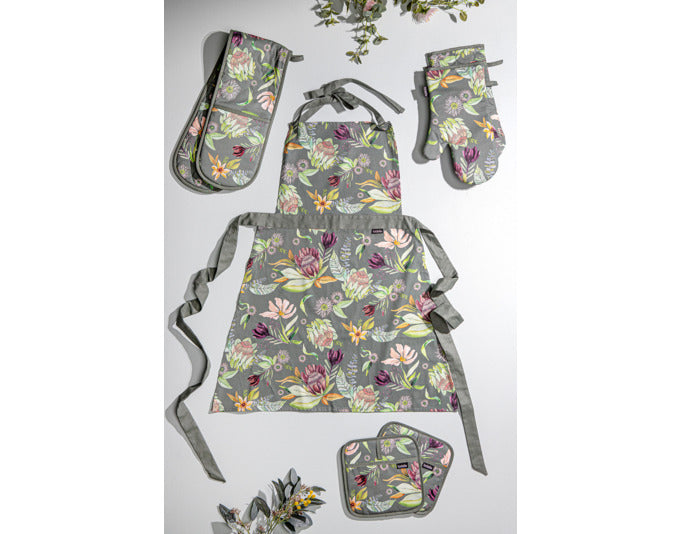 Zwei grüne Topflappen Leura von LADELLE, 21x21 cm, ideal zum Schutz vor Hitze in der Küche. Stilvolles Design für jeden Haushalt.