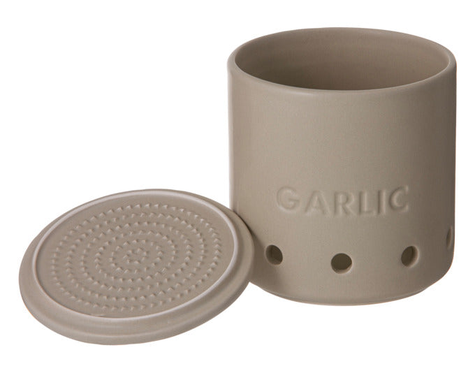 LADELLE Vorratstopf Essentials Garlic steingrau Keramik ø 10x10 cm in präsentiert im Onlineshop von KAQTU Design AG. Küchenhelfer ist von LADELLE