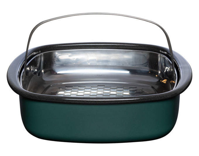 Eleganter RIESS Dampfgarer in Teal, 3-teilig, ideal für gesundes Dampfgaren. Maße: 28x28x9.1 cm, Volumen: 4.5 l.
