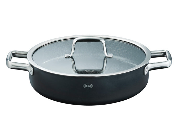 RÖSLE Servierpfanne Ebonic ProNero ø 28 cm mit Deckel in präsentiert im Onlineshop von KAQTU Design AG. Topf ist von RÖSLE