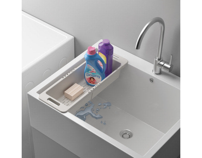 METALTEX Spülbecken-Abtropfkorb Drain-Flex verstellbar 35/52x18x10 cm Kunststoff PP in Weiss präsentiert im Onlineshop von KAQTU Design AG. Abtropfgestell ist von METALTEX