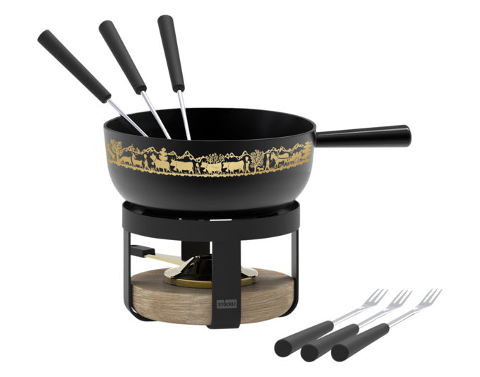 STÖCKLI Käsefonduegarnitur Pilatus Wood Classic Alp ø 22 cm 2.4 l in präsentiert im Onlineshop von KAQTU Design AG. Fondue/Raclette ist von STÖCKLI