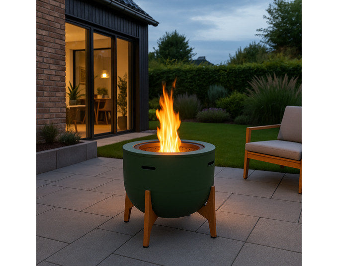 WOOH Feuerstelle Pellets Jubilee M in Grün präsentiert im Onlineshop von KAQTU Design AG. Feuerschale ist von WOOH