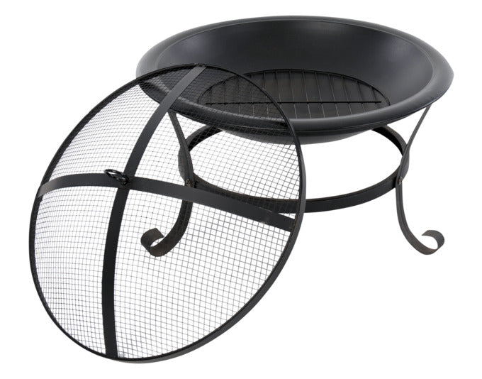 Schwarze REDFIRE Feuerstelle Atlanta, stilvolle Feuerschale für Garten und Terrasse, ideal für gemütliche Abende im Freien.