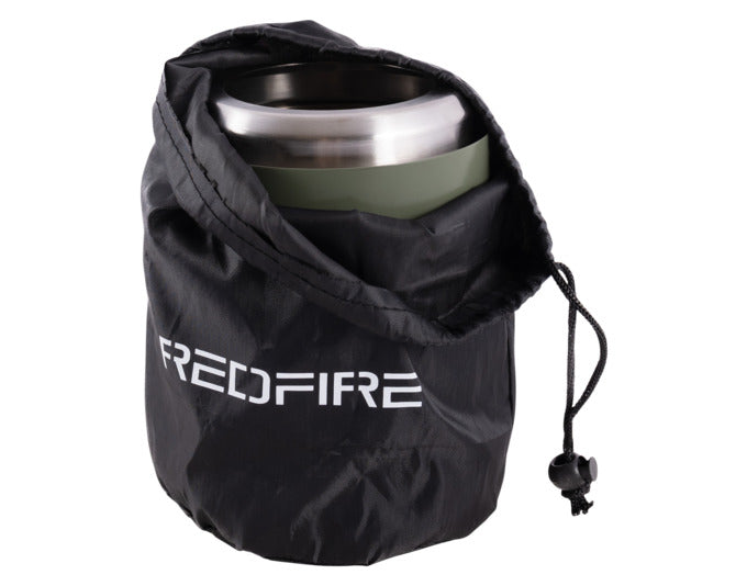 Kompakte REDFIRE Tischfeuerstelle Volcano Small in elegantem Olivgrün, ideal für stimmungsvolle Abende im Freien.