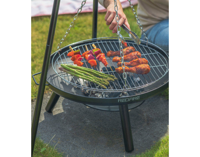 REDFIRE Dreibein-Set El Paso Feuerschale mit Schwenkgrillrost in Schwarz präsentiert im Onlineshop von KAQTU Design AG. Feuerschale ist von REDFIRE