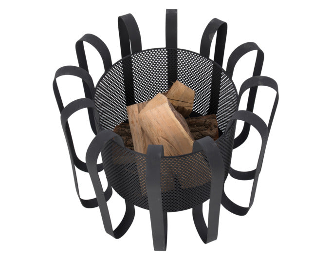 Schwarze REDFIRE Feuerstelle Kester, stilvolle Feuerschale für gemütliche Abende im Freien, ideal für Garten und Terrasse.