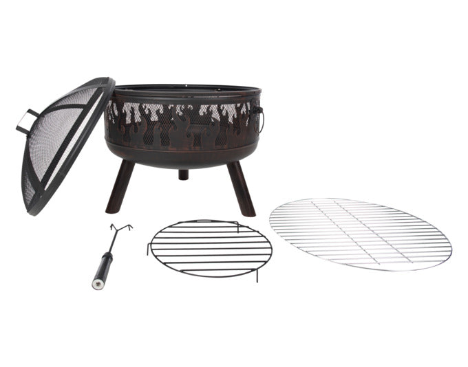Schwarze REDFIRE Feuerstelle Blazer, stilvolle Feuerschale für gemütliche Abende im Freien, ideal für Garten und Terrasse.