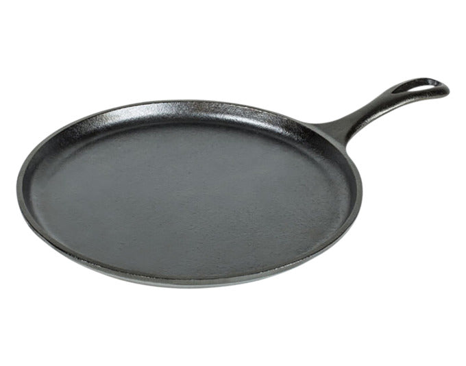 LODGE Grillplatte mit Stiel Gusseisen ø 26.6 cm in präsentiert im Onlineshop von KAQTU Design AG. Grillzubehör ist von LODGE
