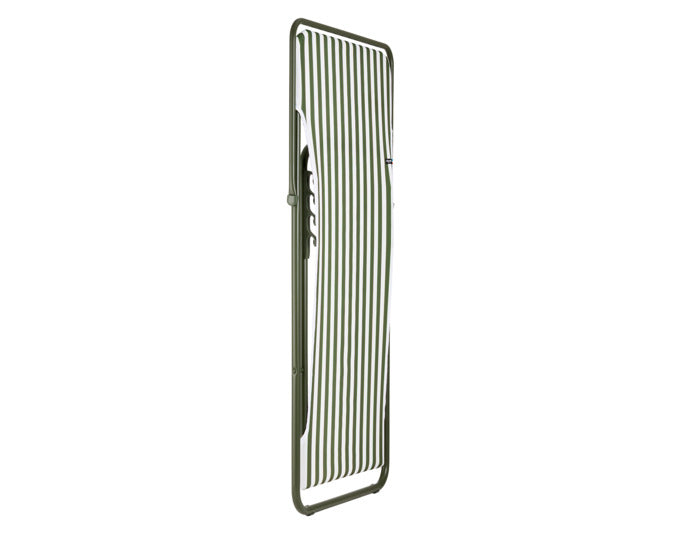 Bequemer LAFUMA Maxi Transat Sessel in der Farbe Rayure Moss, ideal für entspannte Stunden im Garten oder auf der Terrasse.